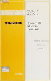 Tapa de Terminology, Unesco, IBE education thesaurus