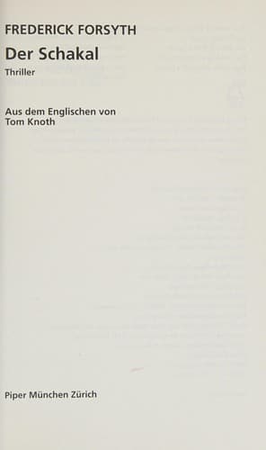 Tapa de Der Schakal