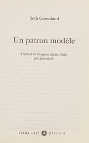 Tapa de Un patron modèle