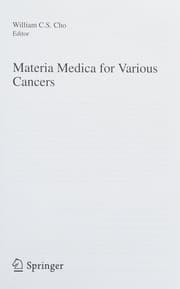 Tapa de Materia medica for various cancers