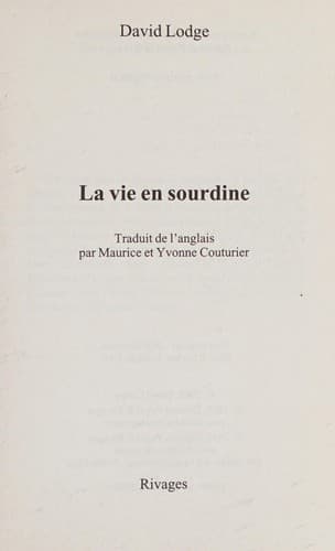 Tapa de La vie en sourdine