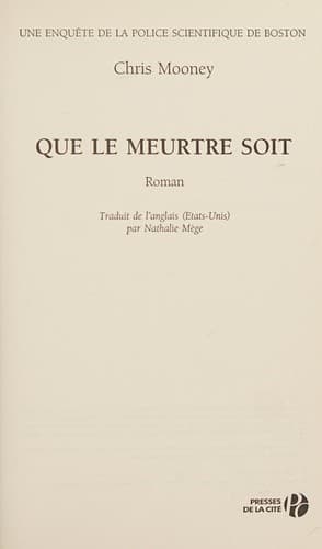Tapa de Que le meurtre soit