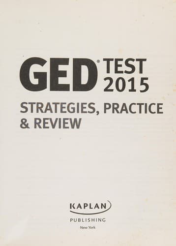 Tapa de GED test 2015