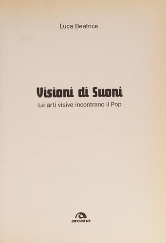 Tapa de Visioni di suoni
