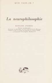 Tapa de La neurophilosophie