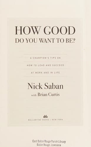 Tapa de How good do you want to be?