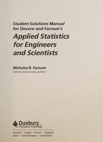 Tapa de Applied Engineering Statistics