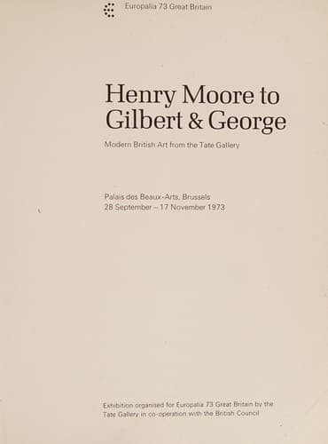 Tapa de Henry Moore to Gilbert & George