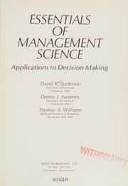 Tapa de Essentials of management science