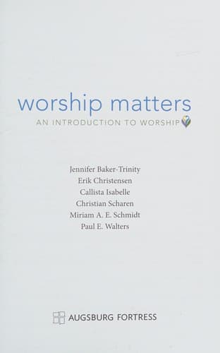 Tapa de Worship matters