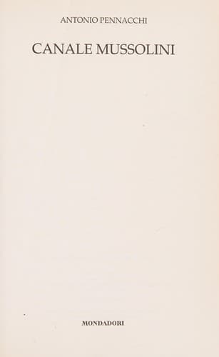 Tapa de Canale Mussolini