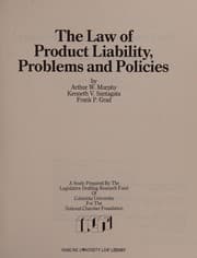 Tapa de The law of product liability, problems and policies