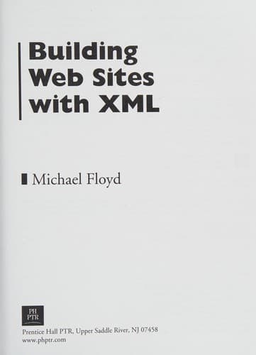 Tapa de Building Web sites with XML