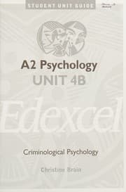 Tapa de A2 Psychology Edexcel Unit 4B