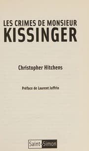 Tapa de Les crimes de Monsieur Kissinger