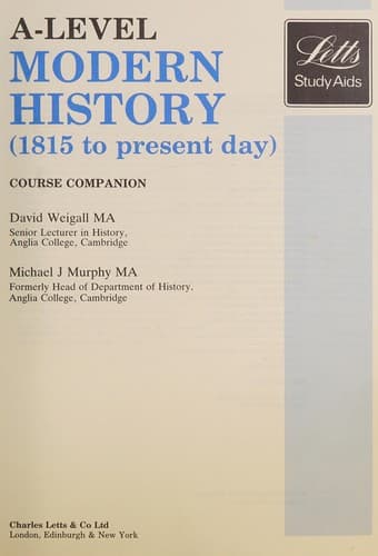 Tapa de A-level modern history