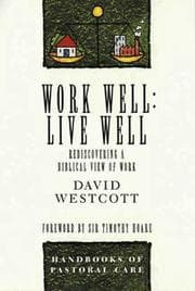 Tapa de Work Well (Handbooks of Pastoral Care)