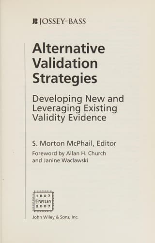 Tapa de Alternative validation strategies