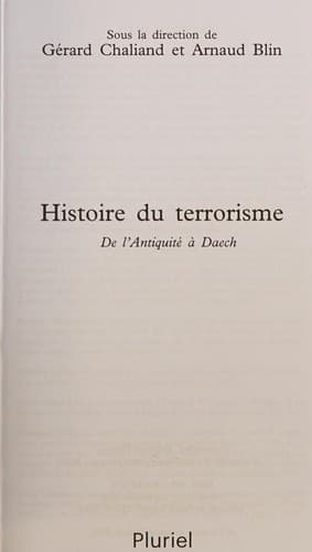 Tapa de Histoire du terrorisme
