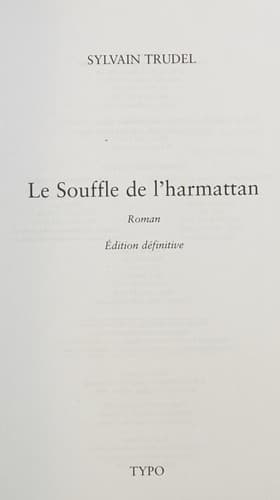 Tapa de Le souffle de l'harmattan