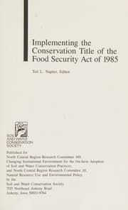 Tapa de Implementing the Conservation Title of the Food Security Act of 1985