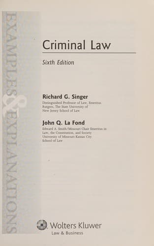 Tapa de Criminal law