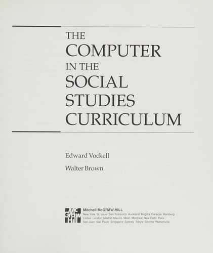 Tapa de The computer in the social studies curriculum