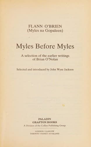 Tapa de Myles away from Dublin