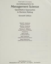 Tapa de Study guide to accompany an introduction to management science