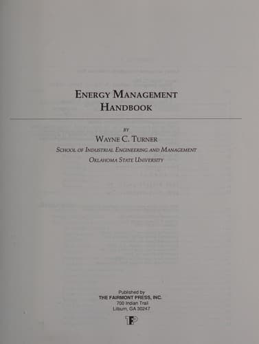 Tapa de Energy management handbook