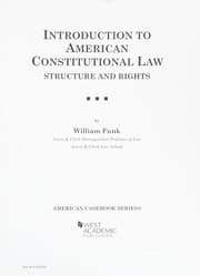 Tapa de Introduction to American Constitutional Law