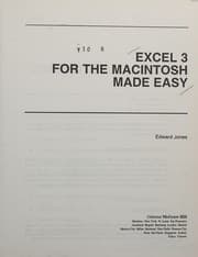 Tapa de Excel 3 for the Macintosh made easy
