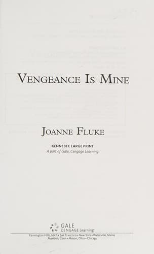 Tapa de Vengeance Is Mine
