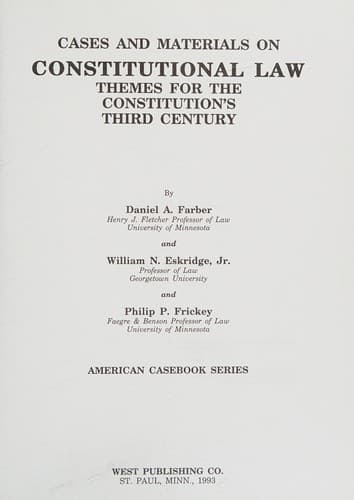 Tapa de Cases and materials on constitutional law