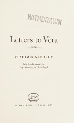 Tapa de Letters to Véra