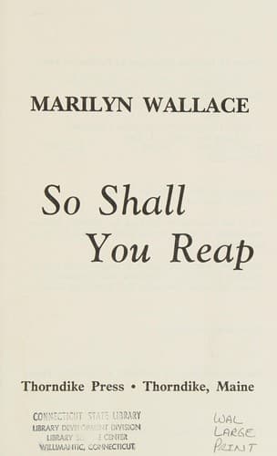 Tapa de So shall you reap