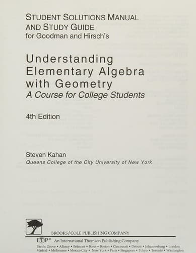 Tapa de S.G. Understanding Elem Alg