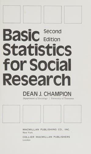 Tapa de Basic statistics for social research
