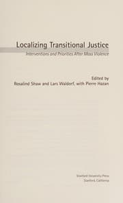 Tapa de Localizing transitional justice