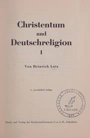 Tapa de Christentum und Deutschreligion. I