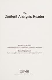 Tapa de The content analysis reader