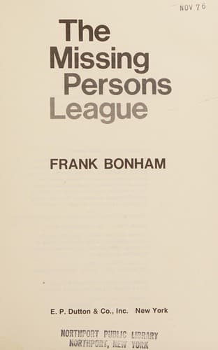 Tapa de The missing persons league