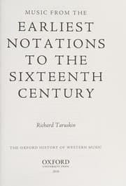 Tapa de Music from the earliest notations to the sixteenth century