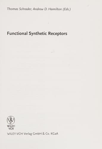 Tapa de Functional synthetic receptors