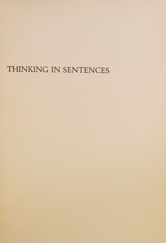 Tapa de Thinking in Sentences