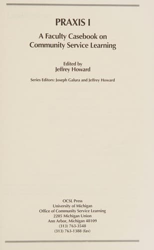 Tapa de A faculty casebook on community service learning