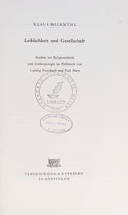 Tapa de Leiblichkeit und Gesellschaft