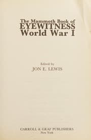 Tapa de The mammoth book of eyewitness World War I
