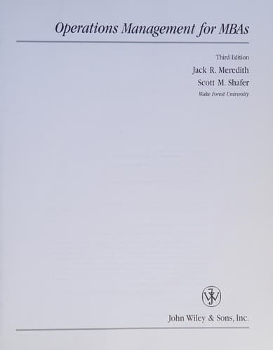Tapa de Operations management for MBAs
