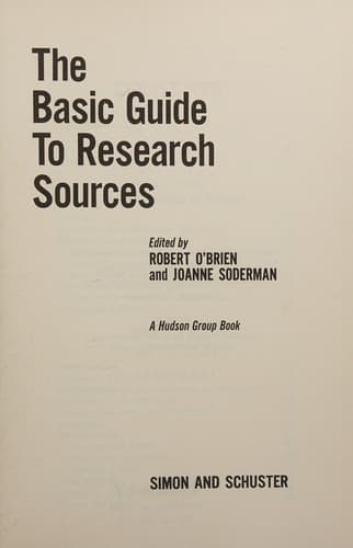 Tapa de The basic guide to research sources
